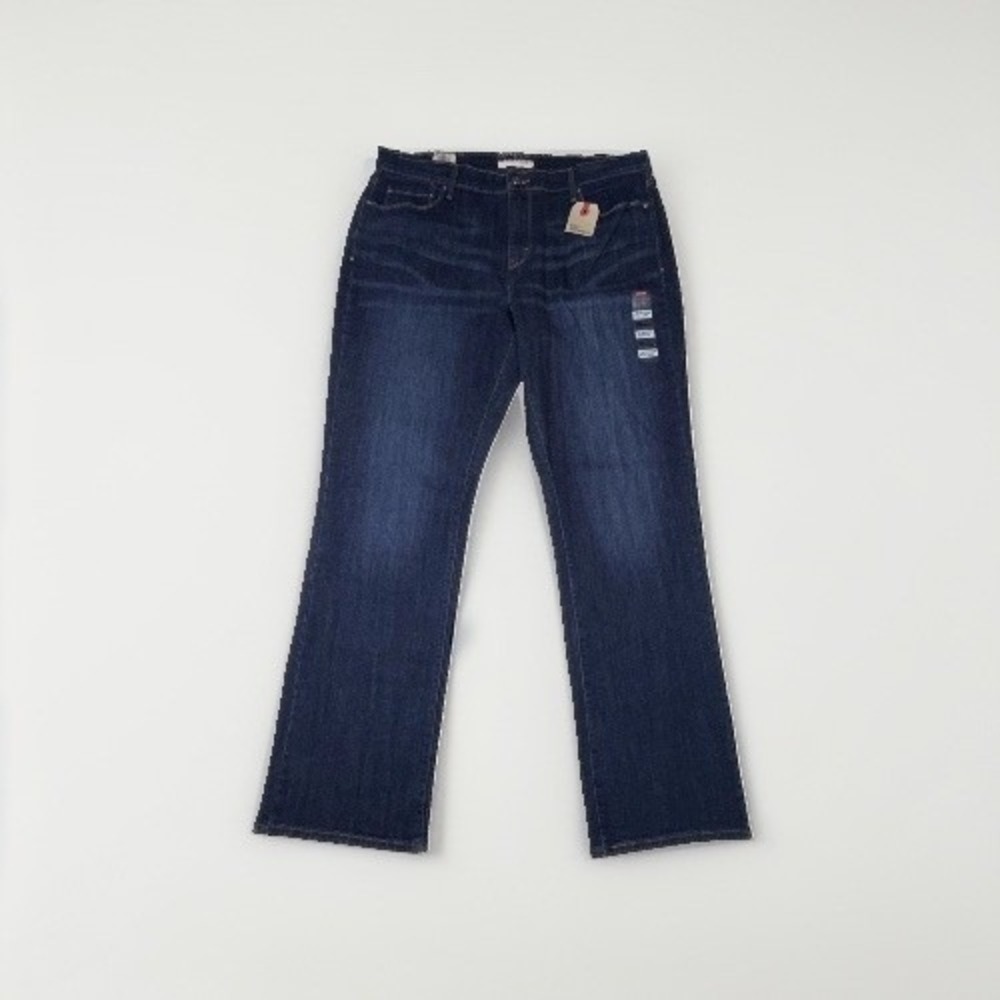 Levi's 505 Straight Leg Jeans Mid Rise Dark Wash Blue Size 16 37x32 NEW